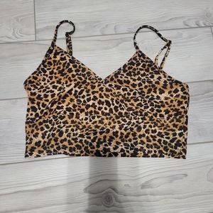 NWOT shein cheetah print crop top spaghetti strap size small
